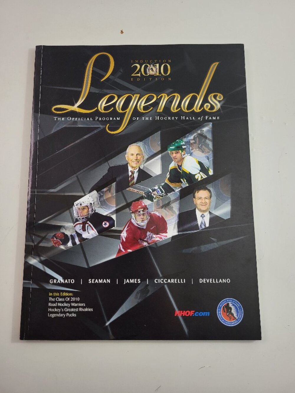 Hockey Hall of Fame Legends 2010 Induction Edition Official Program Granato Seam